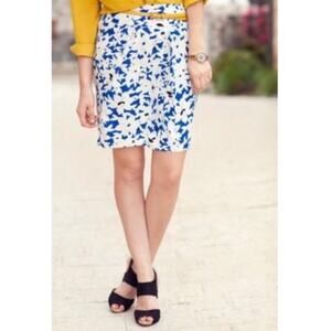 Anthropologie Odille blue floral skirt pockets